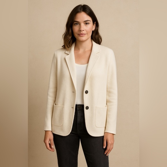 J.Crew Women’s Sweater Blazer XXL White Cotton Knit Open Front Jacket - Picture 1 of 9